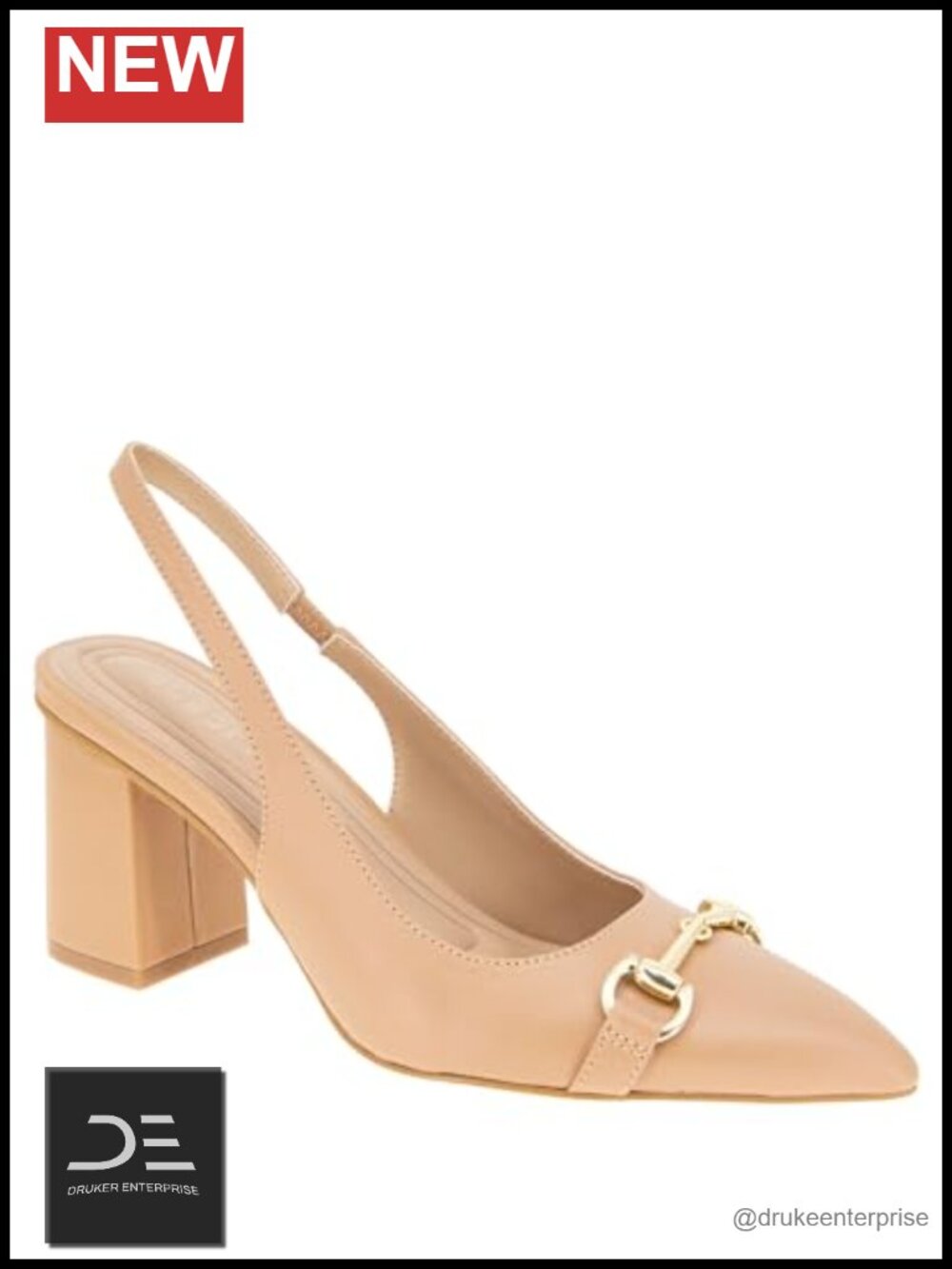Patent PU Block Heel Pointed Toe Pump Shoes